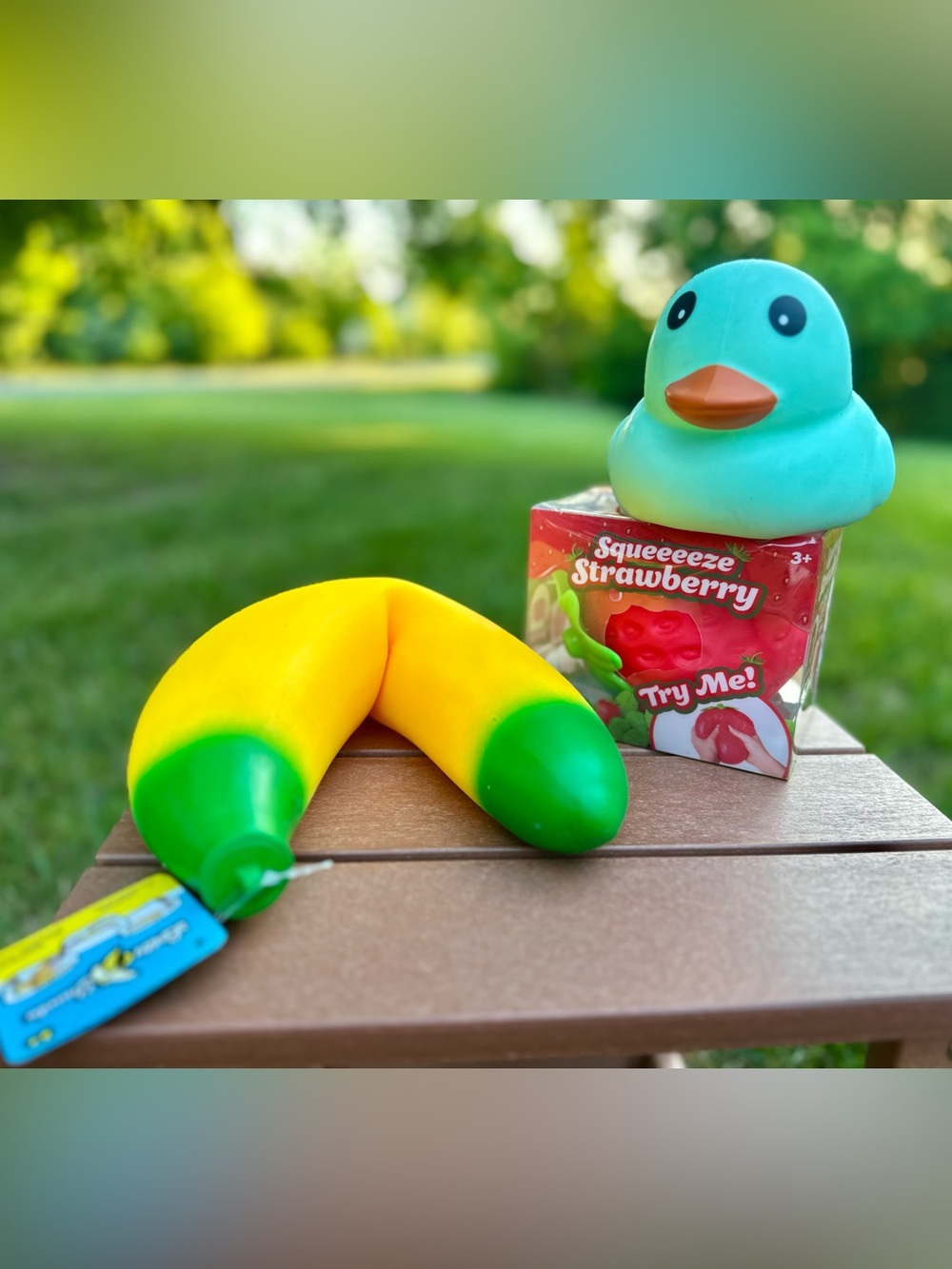 SET of 3 New Toymendous Viral Squishies Strawberry Duck Banana